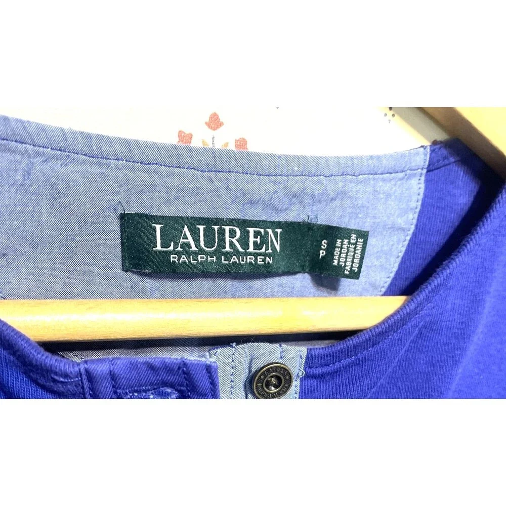 Ralph Lauren Top Pullover Layer Twilight Bella Small Petite Henley - Picture 3 of 5